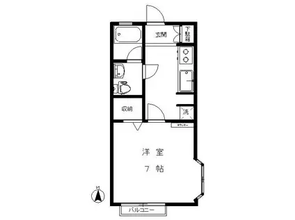 アン・ナチュール(1K/2階)の間取り写真