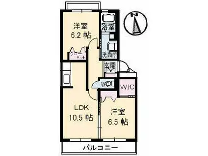 フレヴェール(2LDK/3階)の間取り写真