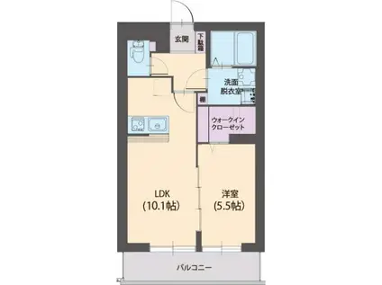アミクール日野(1LDK/2階)の間取り写真