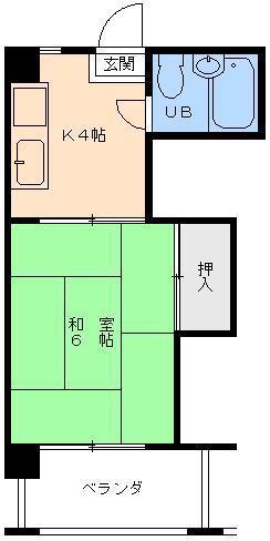 門田ビル(1K/3階)の間取り写真