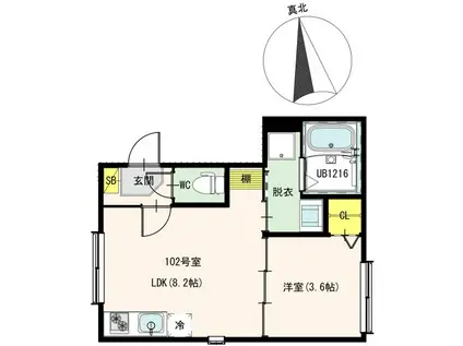 TERRAS KASAI(1LDK/1階)の間取り写真
