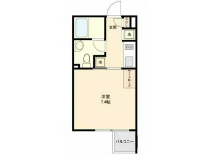 GRANPASEO新宿(1K/2階)の間取り写真