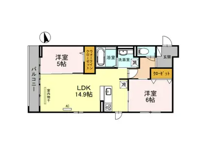 GRAN RESIDENCE(2LDK/2階)の間取り写真