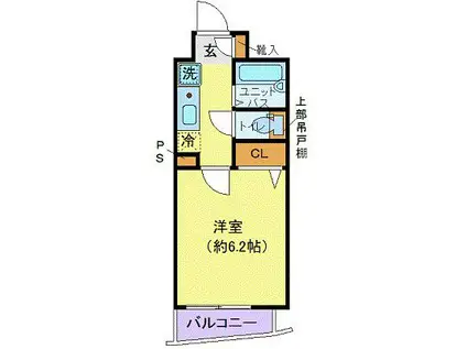 リクレイシア西麻布I番館(1K/4階)の間取り写真