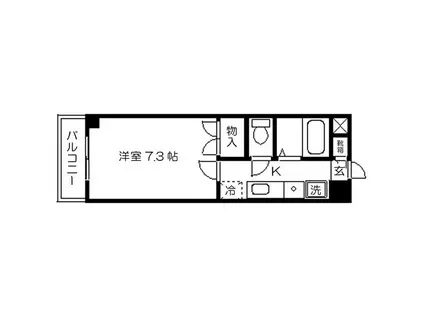 フォーレストユイ(1K/4階)の間取り写真