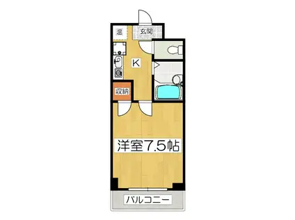 アクティブニシモト(1K/3階)の間取り写真