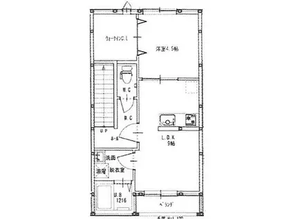ルミウス延喜A棟(1LDK/2階)の間取り写真