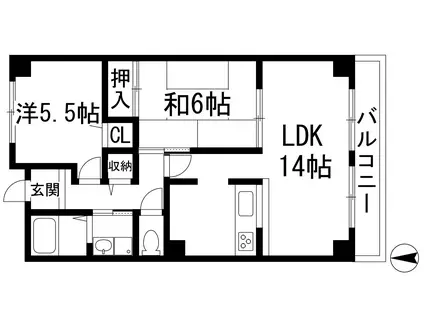グランプレジール(2LDK/2階)の間取り写真