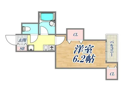 エルパラッツオ塚本(1K/3階)の間取り写真