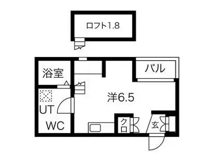 LE COCON東中島町(ワンルーム/1階)の間取り写真
