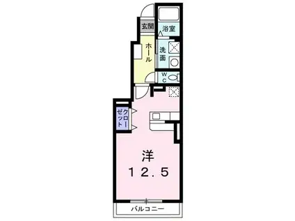 アイネパウゼII(ワンルーム/1階)の間取り写真