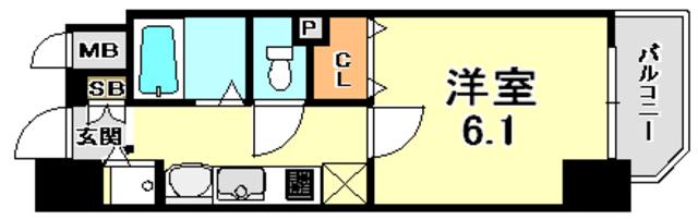 プレサンス神戸プレシャス(1K/3階)の間取り写真