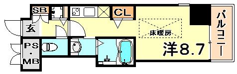 シャーメゾン 神戸(1K/3階)の間取り写真