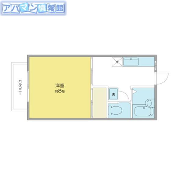 サンクレスト砂山(1K/2階)の間取り写真
