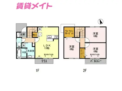 セレブレイト(3LDK/1階)の間取り写真