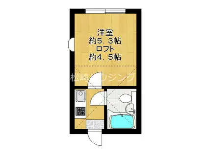 パールハイム(1K/1階)の間取り写真