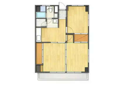 サンハイツ長者(3DK/1階)の間取り写真
