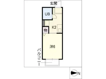 エル高峯(1K/1階)の間取り写真