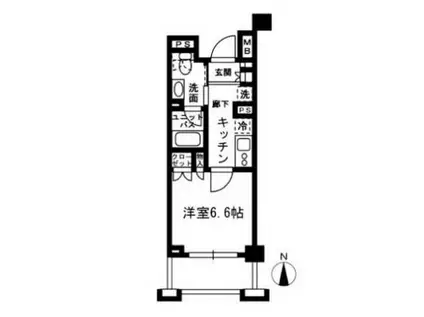 レジディア中落合C(1K/2階)の間取り写真