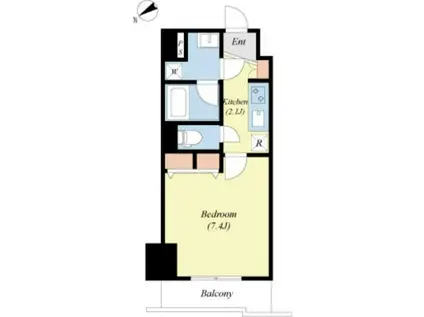 スカイコートグランデ清澄白河(1K/1階)の間取り写真