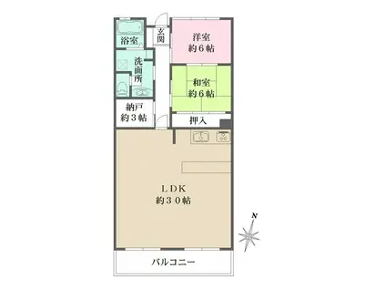 北御影アーバンライフ(2LDK/7階)の間取り写真