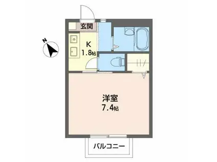エクセル栄泉(1K/2階)の間取り写真