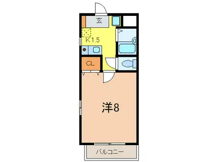 サテライト芦屋宮塚(1K/1階)の間取り写真