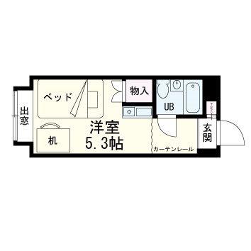 エクレール青葉(ワンルーム/3階)の間取り写真
