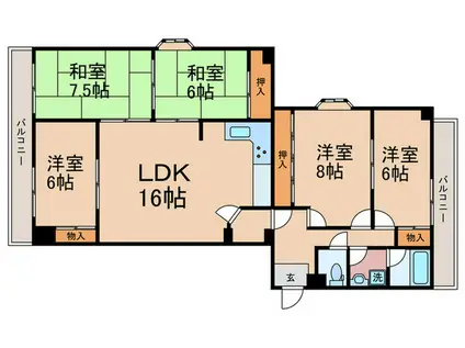 フェニックス堀川(5LDK/11階)の間取り写真