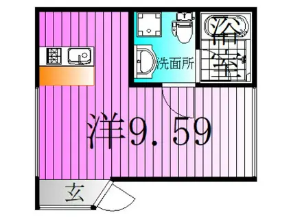 TRIAS333トリアスサンサンサン(ワンルーム/1階)の間取り写真