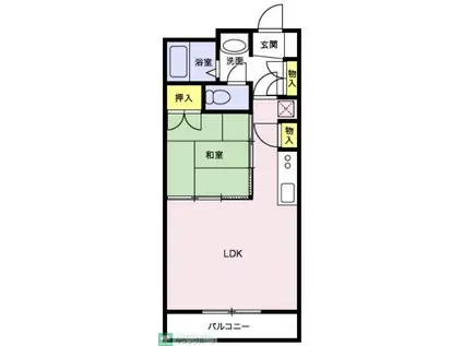 高砂ハイツ石原Ⅰ(1LDK/2階)の間取り写真