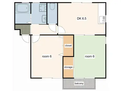 エスペランサ香呂(2DK/1階)の間取り写真