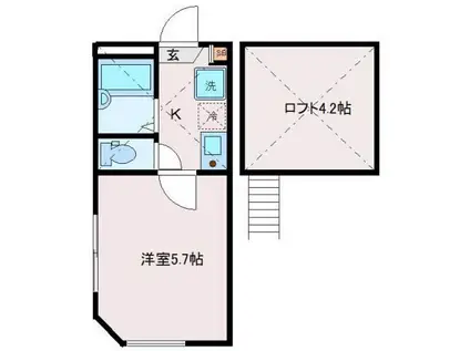 アンシャンテ東尾久(1K/2階)の間取り写真