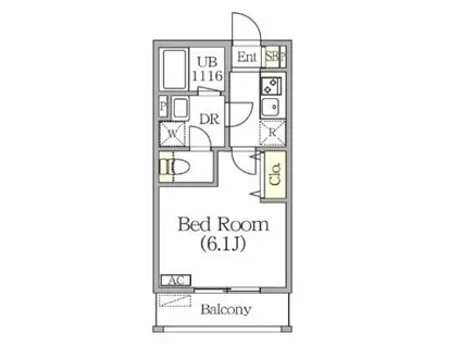 エルタスコート桜台(1K/2階)の間取り写真