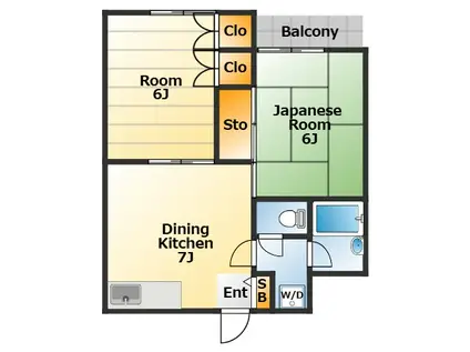 サンハイツ南砂(2DK/4階)の間取り写真