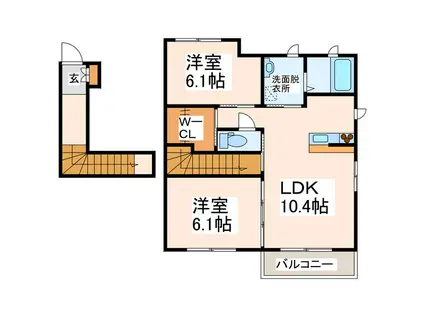 クレセオ ブレス II番館(2LDK/2階)の間取り写真