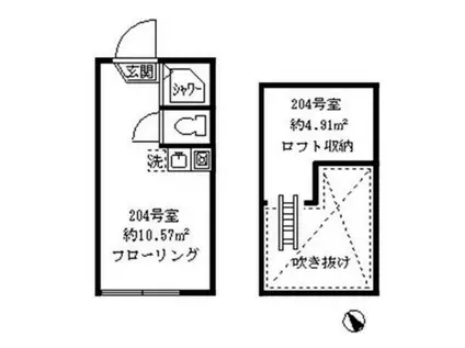 ソフィアカラーズ(ワンルーム/2階)の間取り写真