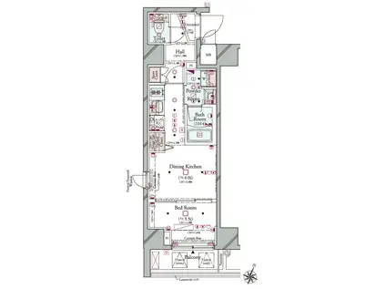 コンシェリア横濱 (1DK/9階)の間取り写真