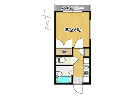 ミルキーウェイ サウス棟(1K/4階)の間取り写真