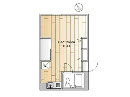 ジュネス洗足(ワンルーム/4階)の間取り写真