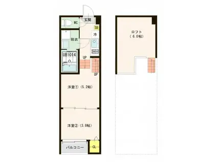 ルミエール紫苑(2K/1階)の間取り写真