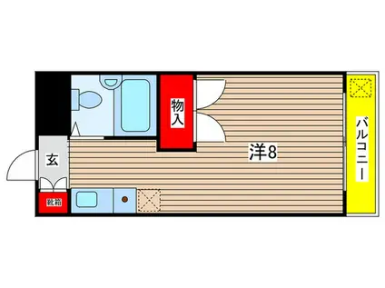 ジュネス瑞穂(ワンルーム/3階)の間取り写真