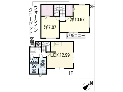 アルコ・イリス桜(2LDK/1階)の間取り写真