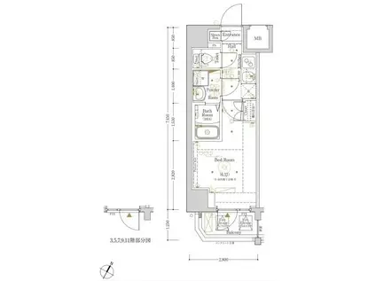 阪東橋ノット(1K/2階)の間取り写真