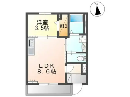 NEOHEIM(1LDK/1階)の間取り写真