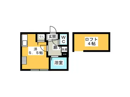 アザーレ・クオンランド駅前(ワンルーム/2階)の間取り写真