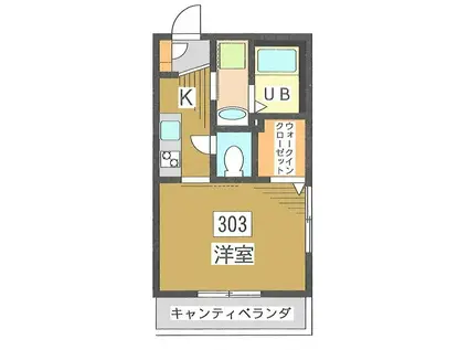 メゾンフルール(1K/3階)の間取り写真