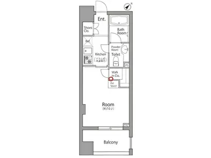 レジディア池袋ウエスト(1K/7階)の間取り写真