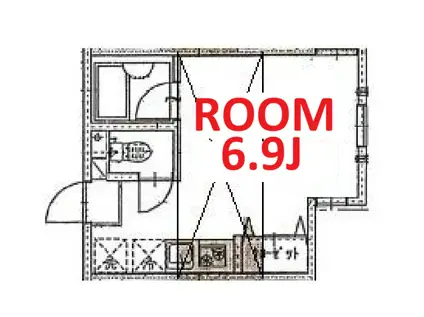 ランドヒルズウエストA棟(ワンルーム/2階)の間取り写真