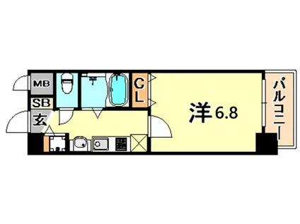 シッタビスタ神戸下山手通(1K/8階)の間取り写真